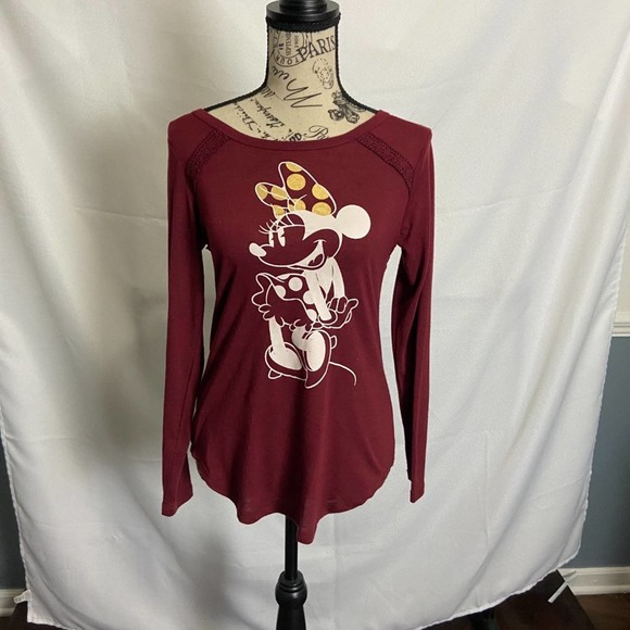 Minnie Mouse Key Hole Back Long Sleeve Tee XCH. - Picture 2 of 9